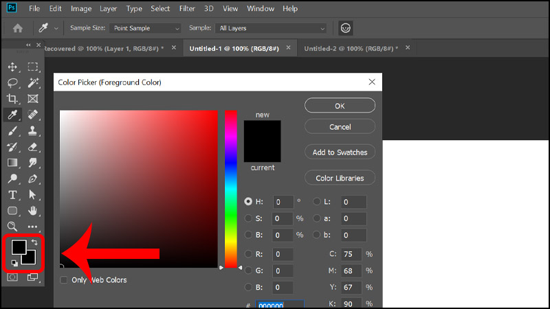 Nhấn vào Color Picker để chọn nền bạn muốn