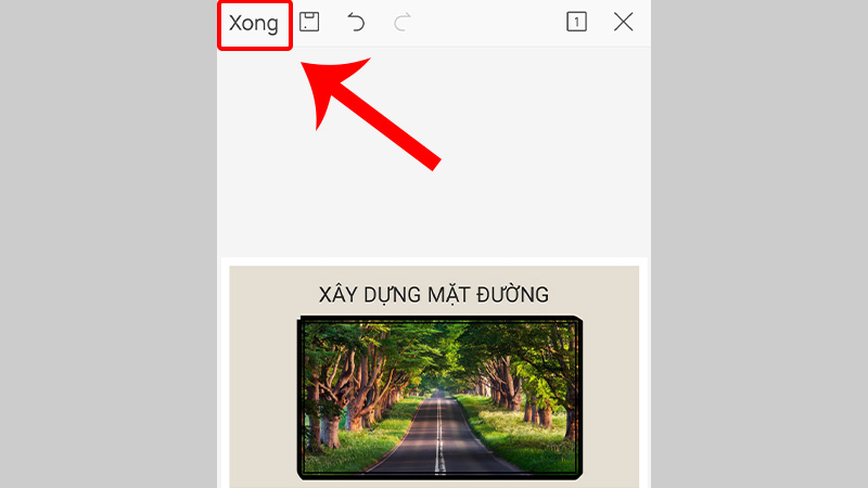 Nhấn Xong để lưu file