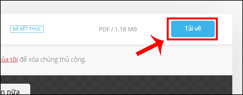 Sau khi hoàn tất chuyển đổi, nhấn vào Tải về để lưu file về máy