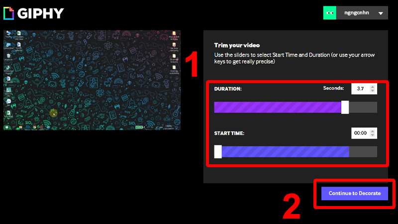 Điều chỉnh thời gan của GIF