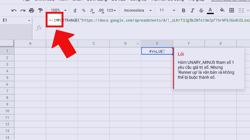 Lỗi #VALUE do kiểu dữ liệu không khớp với công thức hàm
