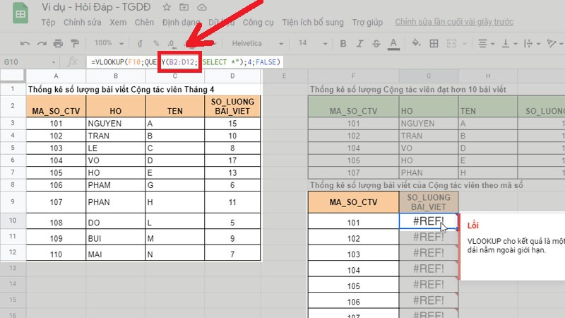 Lỗi #REF