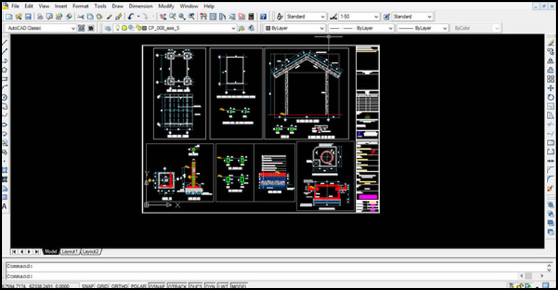 Giao diện chính phần mềm AutoCad