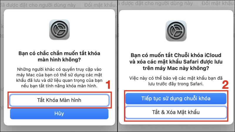 Bạn có thể chọn 1 trong 2 tùy chọn tại Chuỗi khóa iCloud