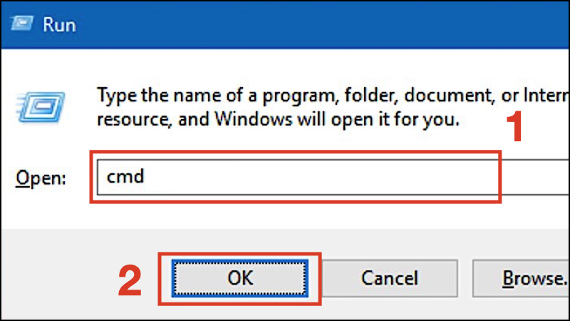 Nhập cmd để mở Command prompt
