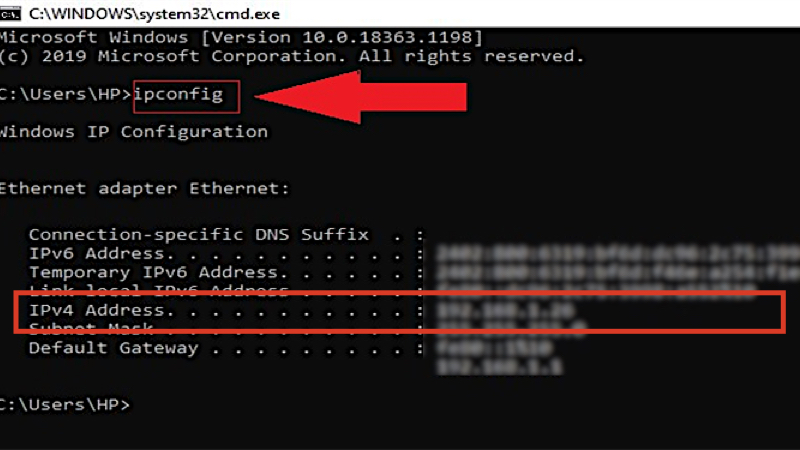 Lấy dòng IPv4 Address