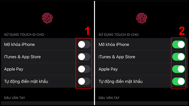 Tắt và bật lại cái tính năng Touch ID hỗ trợ