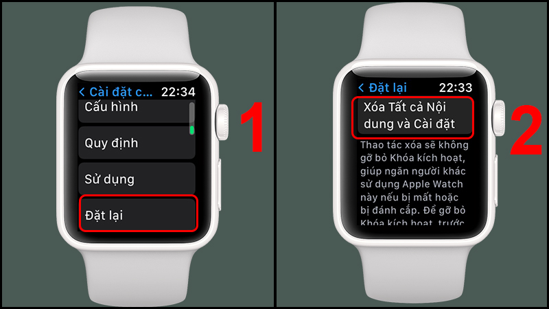 Đặt lại sẽ làm mất dữ liệu trên Apple Watch