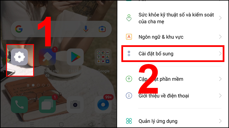 Vào Cài đặt trên điện thoại
