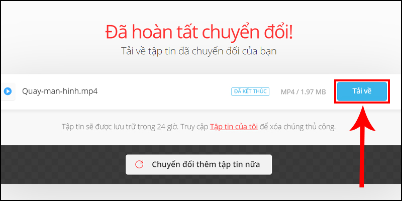 Nhấn nút Tải về