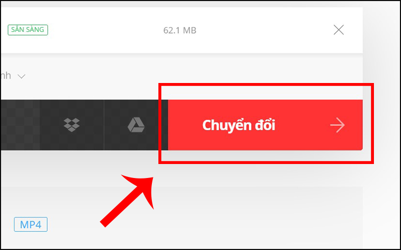 Chọn Chuyển đổi để tiến hành chuyển file