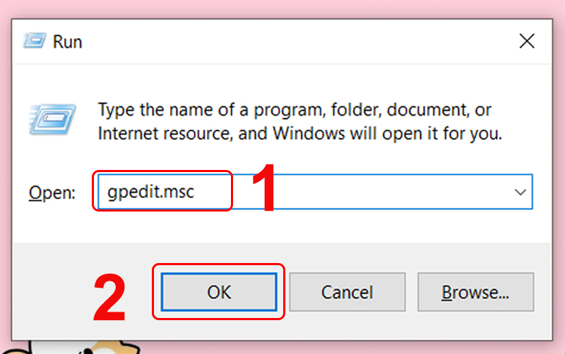 Thao tác mở công cụ Local Group Policy Editor