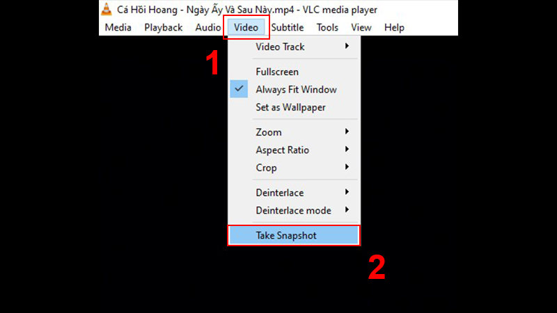 Thao tác thực hiện tách ảnh từ video bằng VLC 