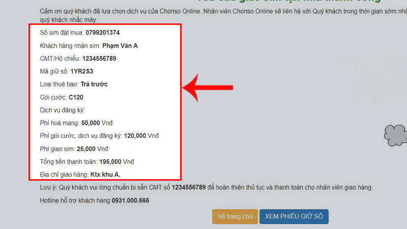 Kết quả sau khi hoàn tất