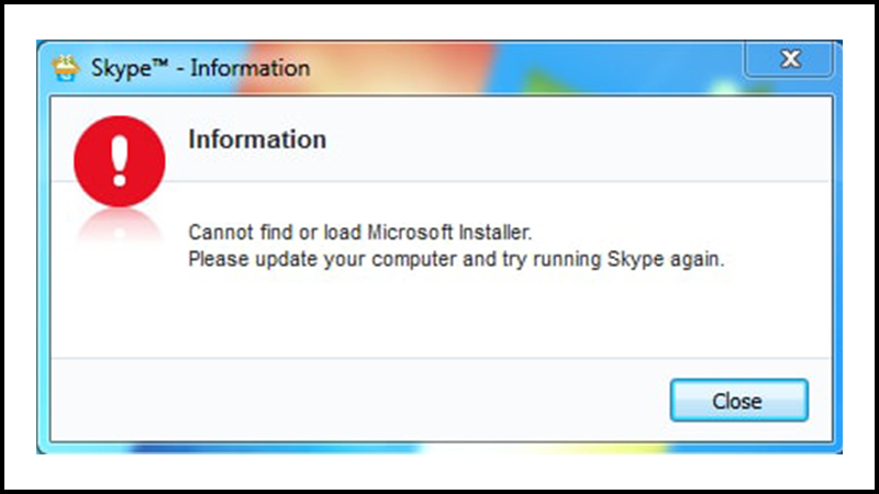 Lỗi cài đặt Skype trên Windows 7