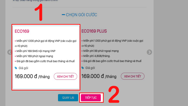 Chọn gói cước phù hợp