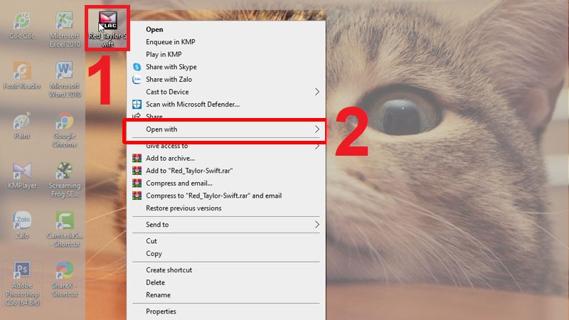Nhấn chuột phải vào file FLAC và chọn Open with
