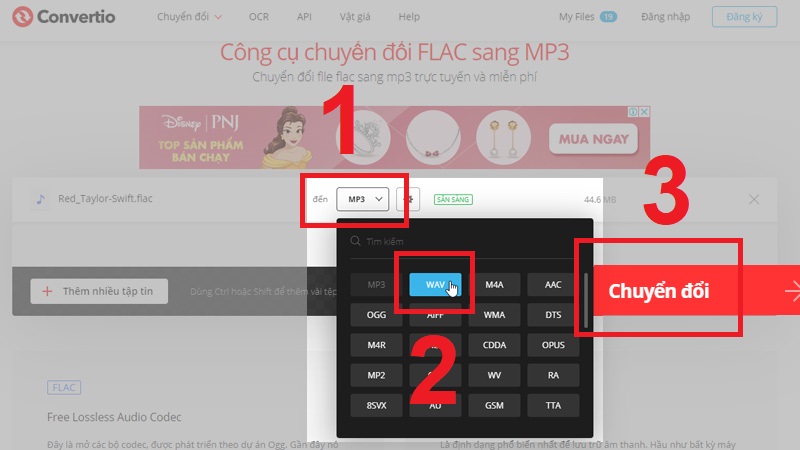 Chuyển đổi file FLAC thành WAV