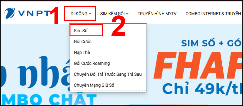 Thực hiện các bước theo hướng dẫn để có thể mua SIM nhanh chóng, dễ dàng hơn