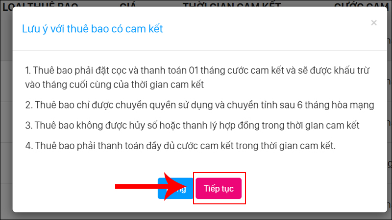 Đồng ý với các điều khoản mua SIM