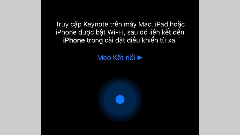 iPhone hiển thị màn hình Thiết lập điều khiển từ xa