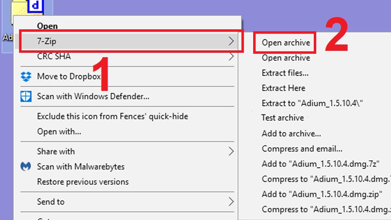 Mở file DMG trên Windows bằng ứng dụng 7-Zip