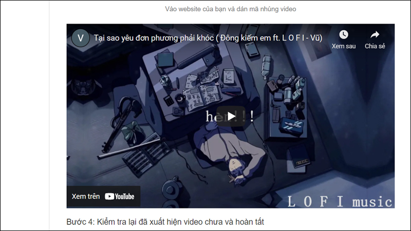 : Kiểm tra lại đã xuất hiện video chưa và hoàn tất