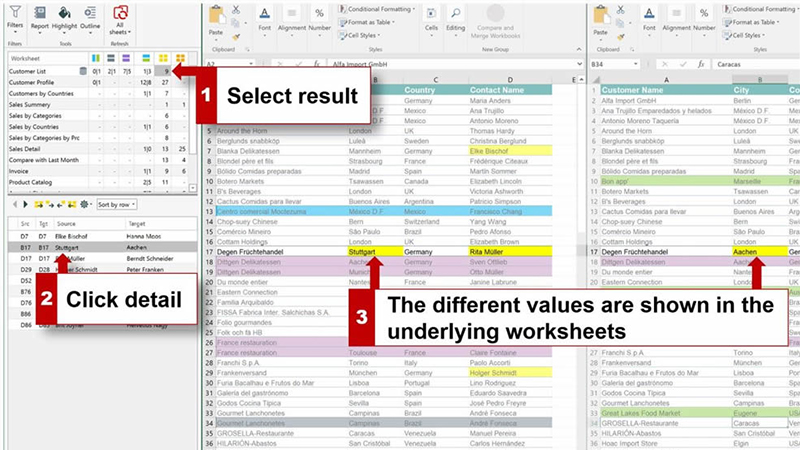 Ảnh minh họa công cụ Synkronizer Excel Compare