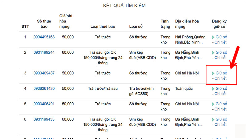 Chọn đầu số bạn mong muốn