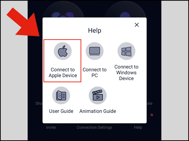 Chọn Connect to Apple Device để kết nối với iPhone