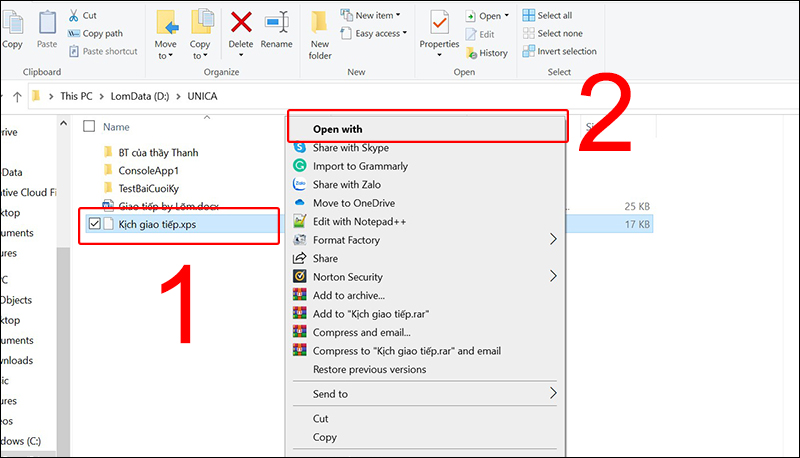 Open file XPS