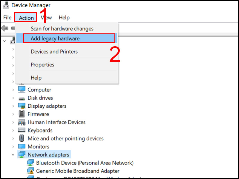 Chọn Add legacy hardware