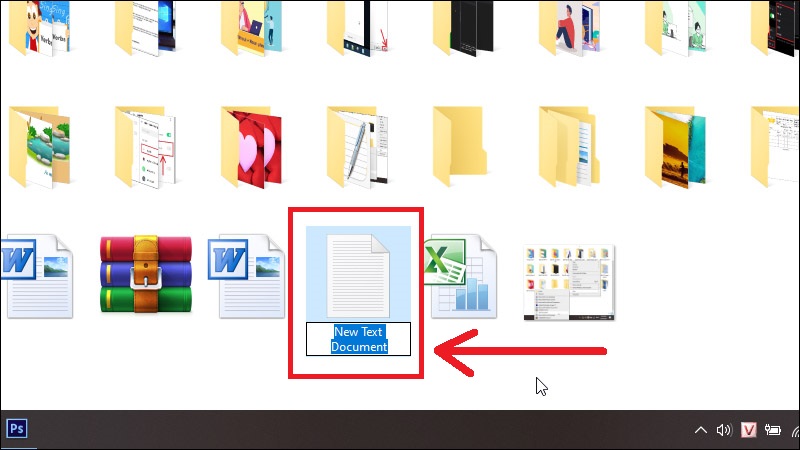 Đổi tên cho file TXT vừa tạo