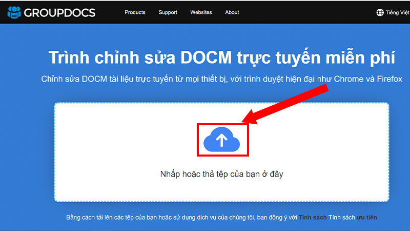 Tải fIle DOCM lên