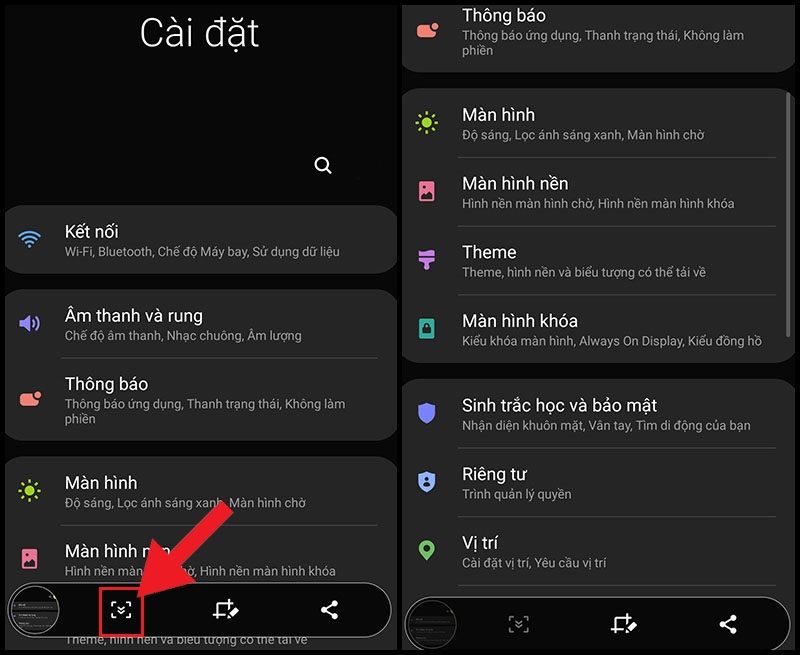  Tính năng chụp cuộn màn hình