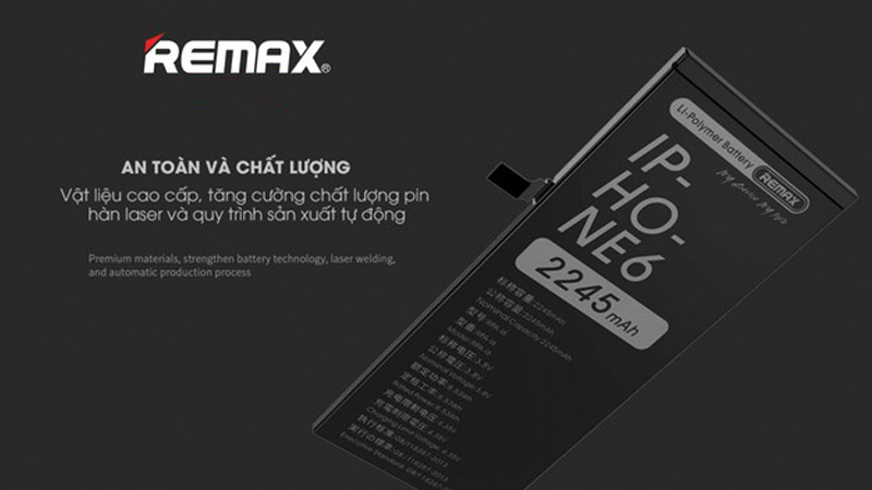 Pin dung lượng cao từ Remax