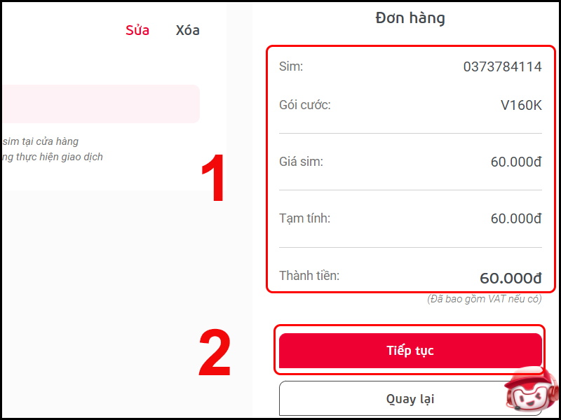 Kiểm tra lại đơn hàng