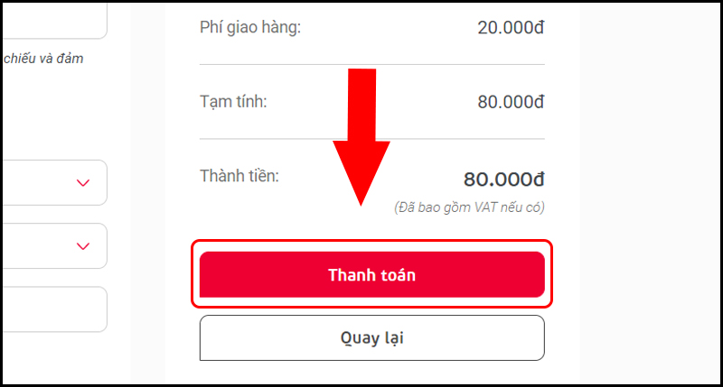 Thanh toán và hoàn tất đơn hàng
