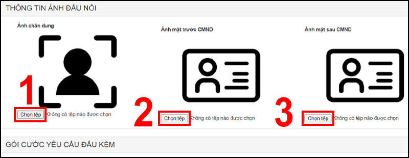 Tải ảnh chân dung và ảnh CMND lên hệ thống