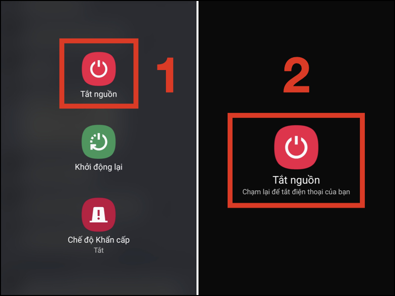 Bạn nhấn nút Tắt nguồn 2 lần để tắt nguồn
