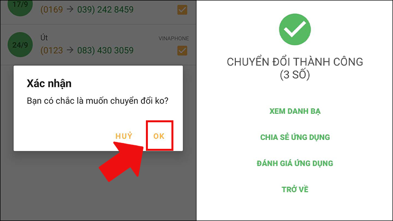 Chuyển đổi thành công các đầu số 11 số về 10 số