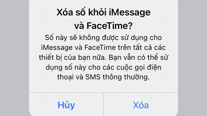 Xóa số điện thoại khỏi iMessage