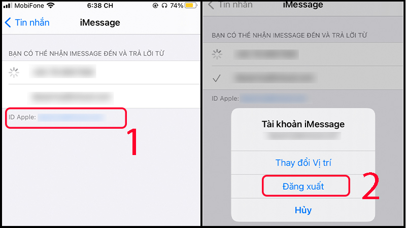 Đăng xuất Apple ID của bạn khỏi iMessage