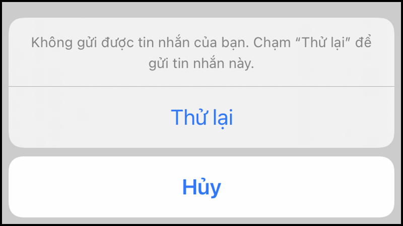 Thử gửi lại iMessage một lần nữa