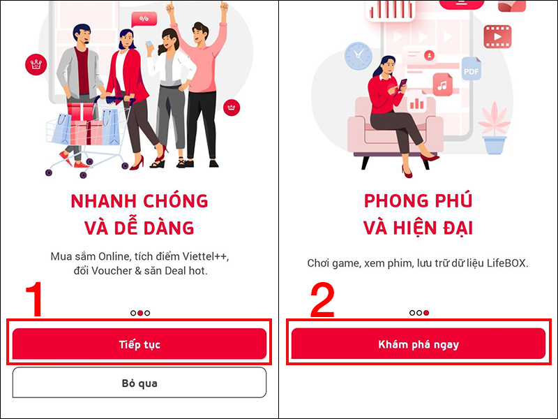 Truy cập vào ứng dụng My Viettel và chọn Khám phá ngay