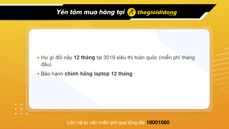 Chính sách bảo hành khi mua laptop tại Thế Giới Di Động