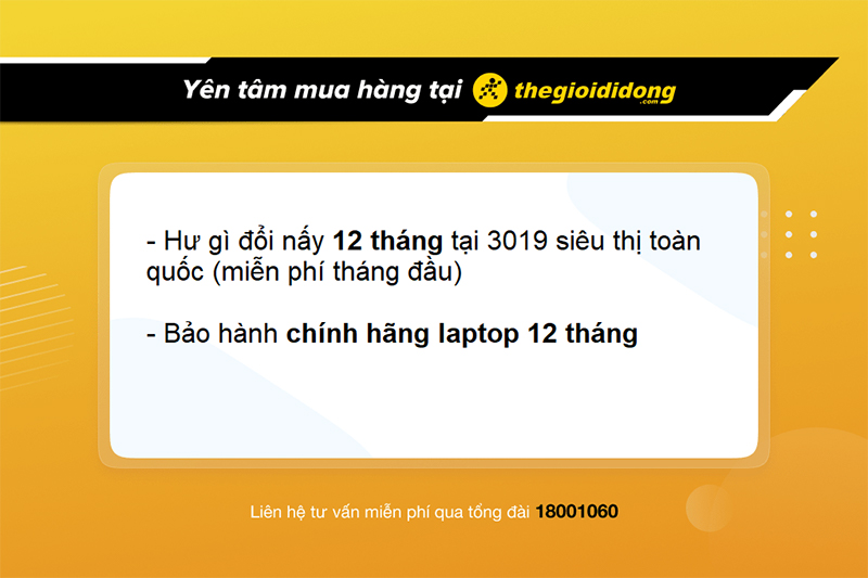 Chính sách bảo hành khi mua laptop tại Thế Giới Di Động