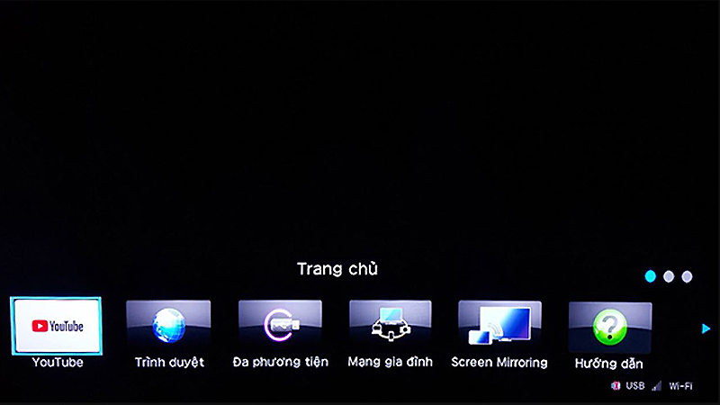 Bạn vào giao diện Trang chủ (Home) của tivi Sharp