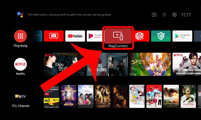 Mở ứng dụng MagiConnect trên tivi