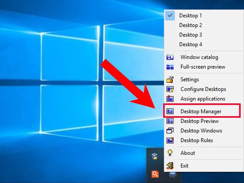Bạn có thể chọn Desktop Manager để tùy chỉnh các Desktop theo ý muốn